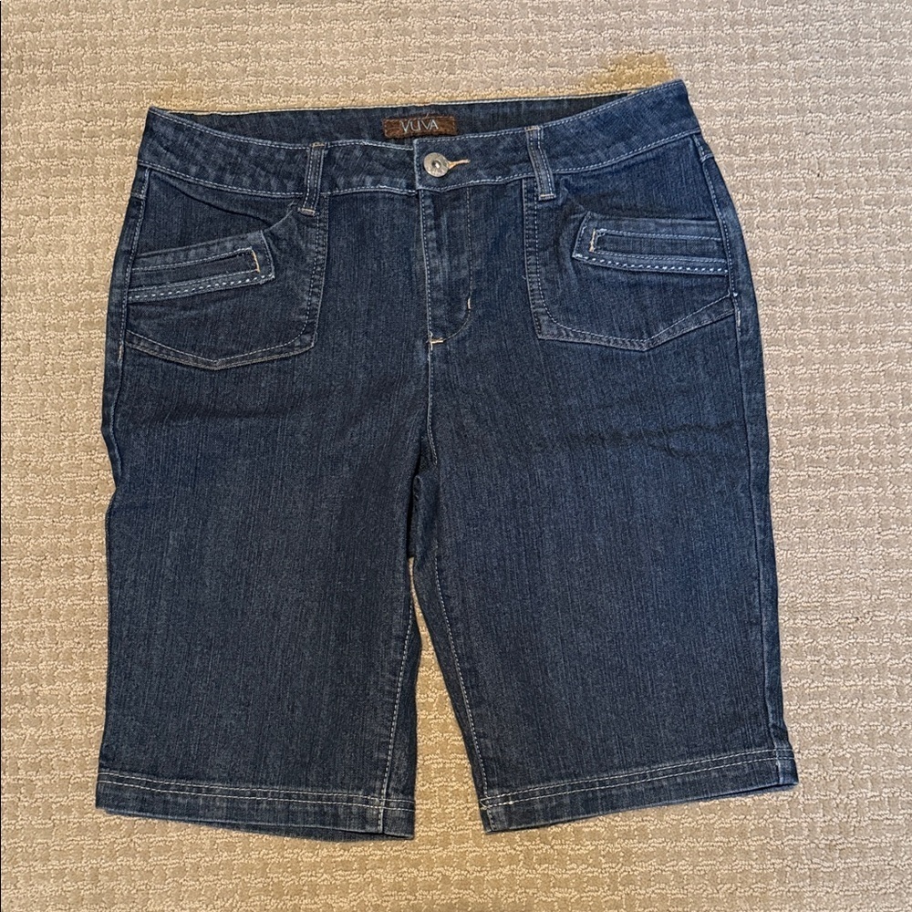 Dark Blue Denim Shorts by Yuva